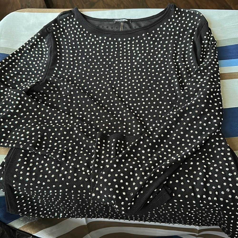 Long sleeve bling dress worn once mid length